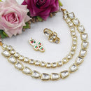 Pooja Bangles Gold Plated Kundan Stone Necklace Set