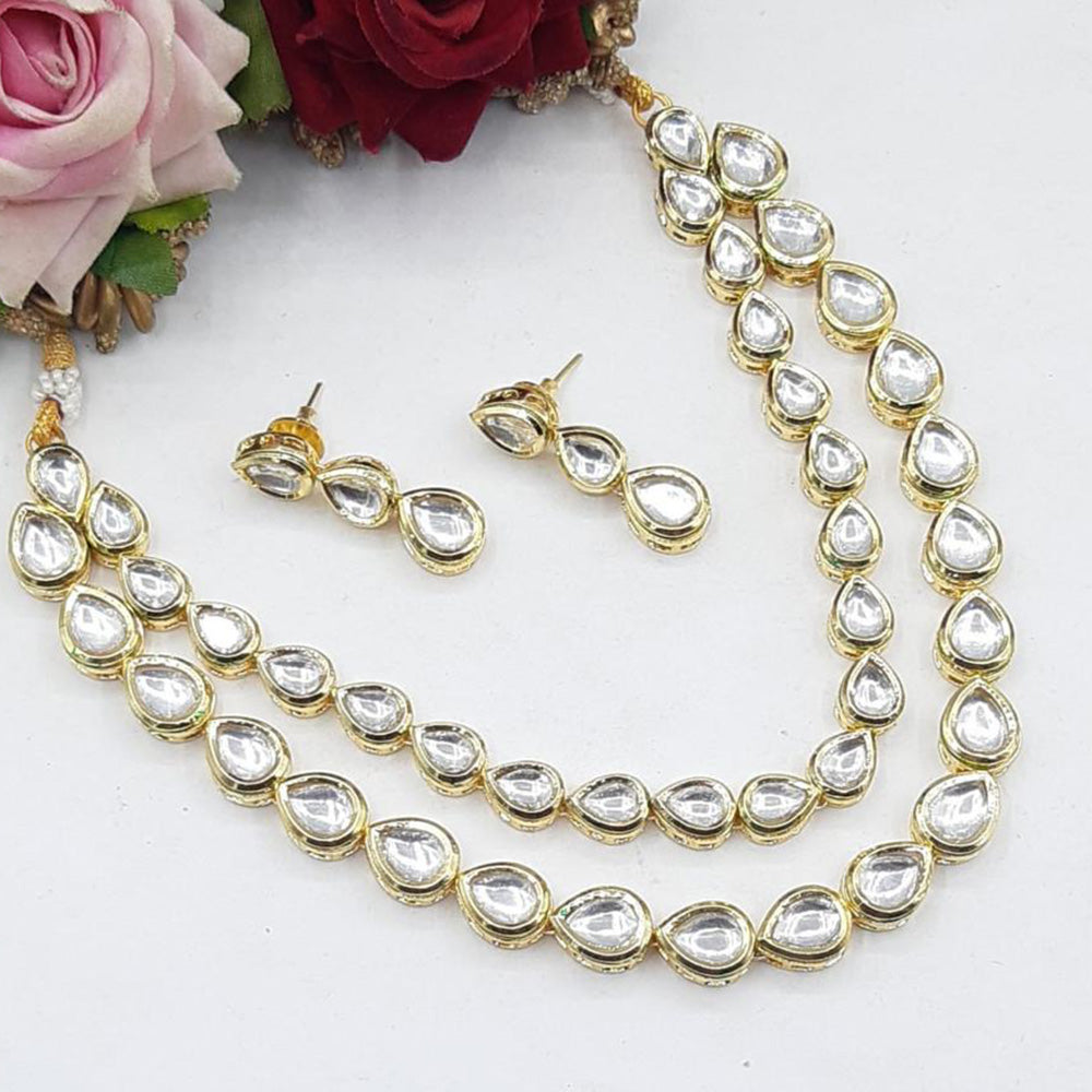 Pooja Bangles Gold Plated Kundan Stone Necklace Set
