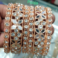 Pooja Bangles Gold Plated Mirror Bangles Set