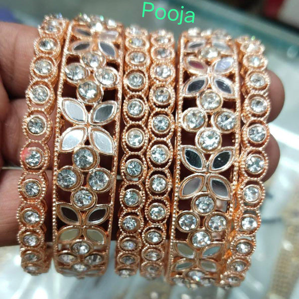 Pooja Bangles Gold Plated Mirror Bangles Set