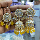 Pooja Bangles Gold Plated Jhumki Earrings With Maangtikka