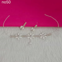 Pooja Bangles Silver Plated Choker Necklace Set