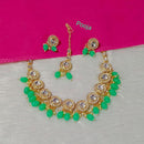 Pooja Bangles Gold Plated Crystal Stone Necklace Set