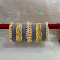 Pooja Bangles Gold Plated Velvet Bangle Set