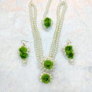 Pooja Bangles Floral Pearl Necklace Set