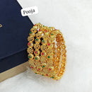 Pooja Bangles Gold Plated Pota Stone Bangles Set