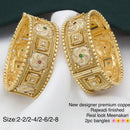Pooja Bangles Gold Plated Pota Stone Bangles Set