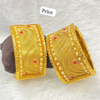Pooja Bangles Gold Plated Pota Stone Bangles Set