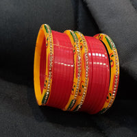 Pooja Bangles Gold Plated Acrylic Bangles Set
