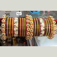 Pooja Bangles Gold Plated Acrylic Bangles Set