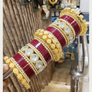 Pooja Bangles Gold Plated Acrylic Bangles Set
