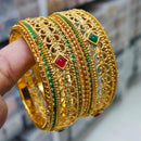 Pooja Bangles Gold Plated Pota Stone Bangles Set