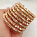 Pooja Bangles Gold  Plated Pearl Bangle Set