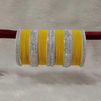 Pooja Bangles Sliver Plated Austrian Stone And Velvet Bangles Set