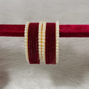 Pooja Bangles Velvet And Pearl Bangle Set