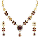 14Fashions Kundan Austrian Stone Gold Plated Necklace Set - 1100101