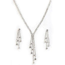 Tip Top Fashions Austrian Stone Rhodium Plated Necklace Set - 1101209