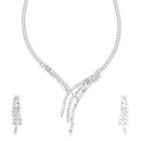 Eugenia Austrian Stone Rhodium Plated Necklace Set - 1102412