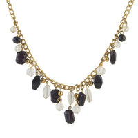 Tip Top Fashions Beads Black White Gold Plated Necklace - 1102543