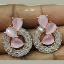 Jain Jewellers Rose Gold Plated Ad Stone Dangler Earrings