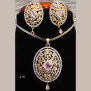 Jain Jewellers Ad Stone Pendant Set - 11061684