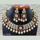 Jain Jewellers Gold Plated Kundan Stone Necklace Set - 11061862