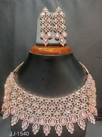 Jain Jewellers American Diamond Necklace Set - 11062341