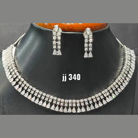 Jain Jewellers American Diamond Necklace Set - 11062447