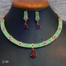 Jain Jewellers Gold Plated American Diamond Necklace Set - 11062650