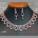 Jain Jewellers Gold Plated American Diamond Necklace Set