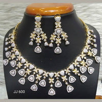 Jain Jewellers Gold Plated American Diamond Necklace Set