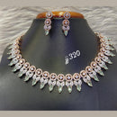 Jain Jewellers Rose Gold Plated AD Stone Necklace Set