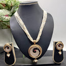 Kavita Art Gold Plated Pota and Pearls Long Necklace Set