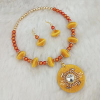 Jeweljunk Austrian Stone Gold Plated Thread Necklace Set - 1110627C