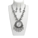 Jeweljunk Rhodium Plated Navratri Special Necklace Set - 1110827