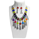 Jeweljunk Rhodium Plated  Navratri Special Necklace Set - 1110830
