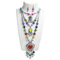 Jeweljunk Rhodium Plated Navratri Special Necklace Set - 1110866