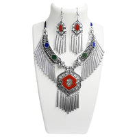 Jeweljunk Rhodium Plated Necklace Set - 1110895