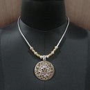 Jeweljunk 2 Tone Plated Floral Design Boho Necklace - 1111001