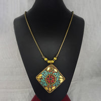 Jeweljunk Antique Gold Plated Handmade Rock Chip Necklace  - 1111034A