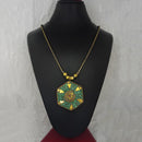 Jeweljunk Antique Gold Plated Handmade Rock Chip Necklace  - 1111035A