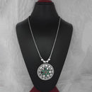 Jeweljunk Oxidised Plated Handmade Rock Chip Necklace  - 1111037