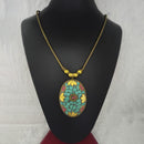 Jeweljunk Antique Gold Plated Handmade Rock Chip Necklace  - 1111039A