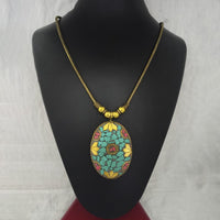 Jeweljunk Antique Gold Plated Handmade Rock Chip Necklace  - 1111039A