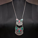 Jeweljunk Multi Resin Stone Meenakari Statement Necklace - 1112616B