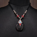 Jeweljunk Black Beads Navratri Necklace Set - 1112852A