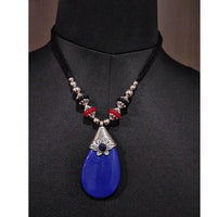 Jeweljunk Rhodium Plated Beads Navratri Necklace Set - 1112852B