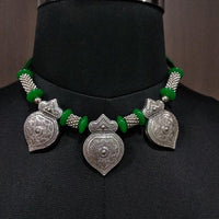Jeweljunk Green Beads Choker Navratri Necklace - 1112901D