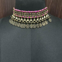 Jeweljunk Rhodium Plated Boho Choker Necklace - 1113030A