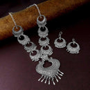 Jeweljunk Oxidised Plated Long Necklace - 1114563